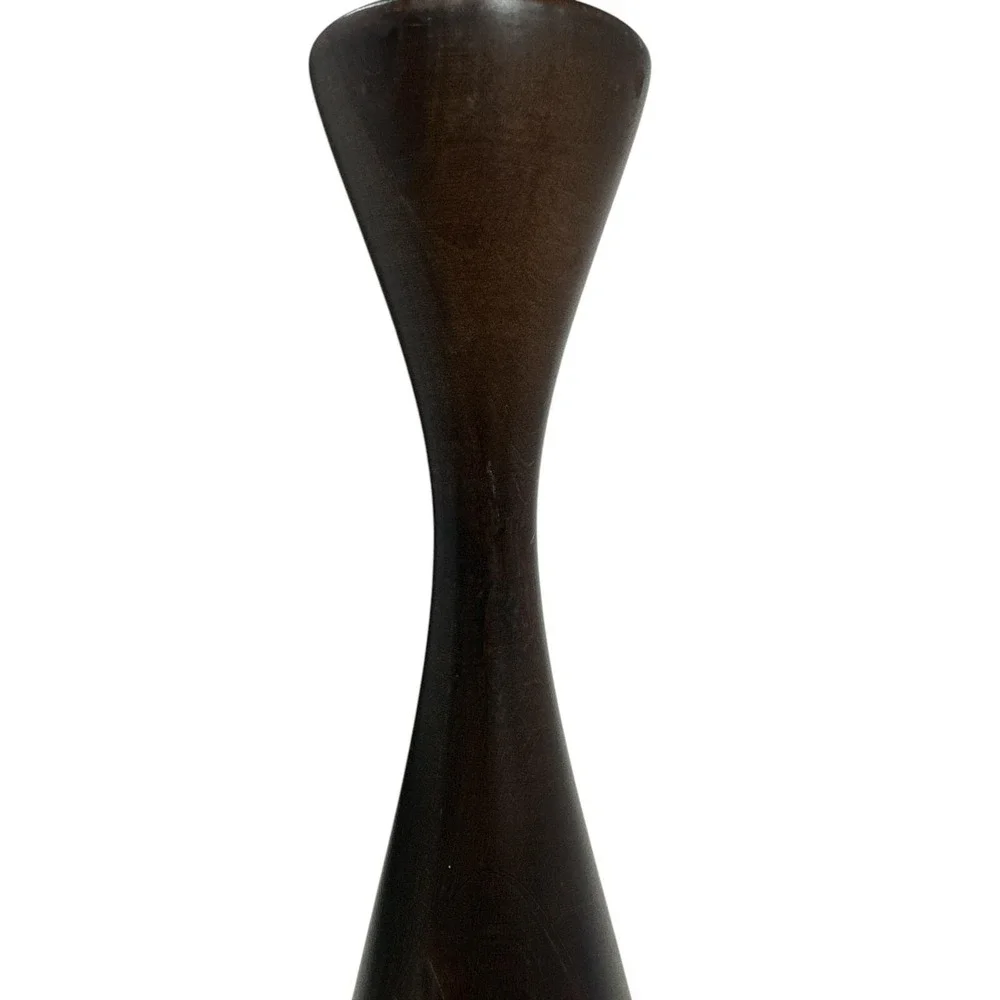Vintage Ikea Lans Dark Wooden Table Lamp Scandinavian Design MCM Style RARE